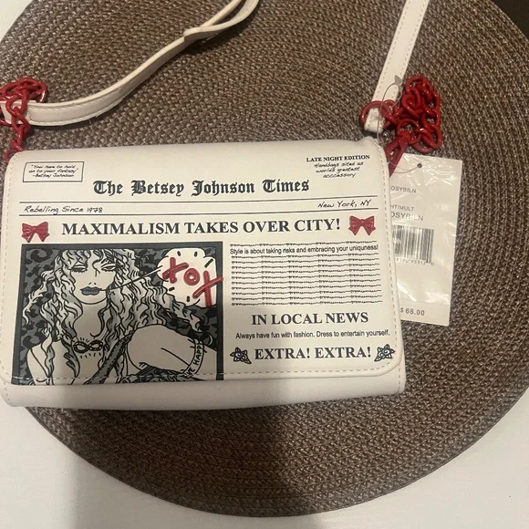 Betsey Johnson Newspaper Print Crossbody (NWT) & Aldo Brown Satchel (NWOT) - Picture 7 of 11